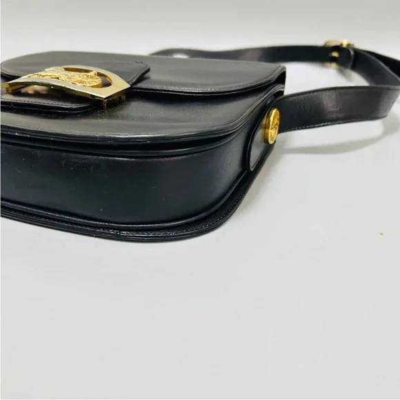 Celine Black Shoulder Bag with Gold Horse Accent - Picture 8 of 16